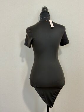 Victoria's Secret Black Bodysuit with Gold Logo